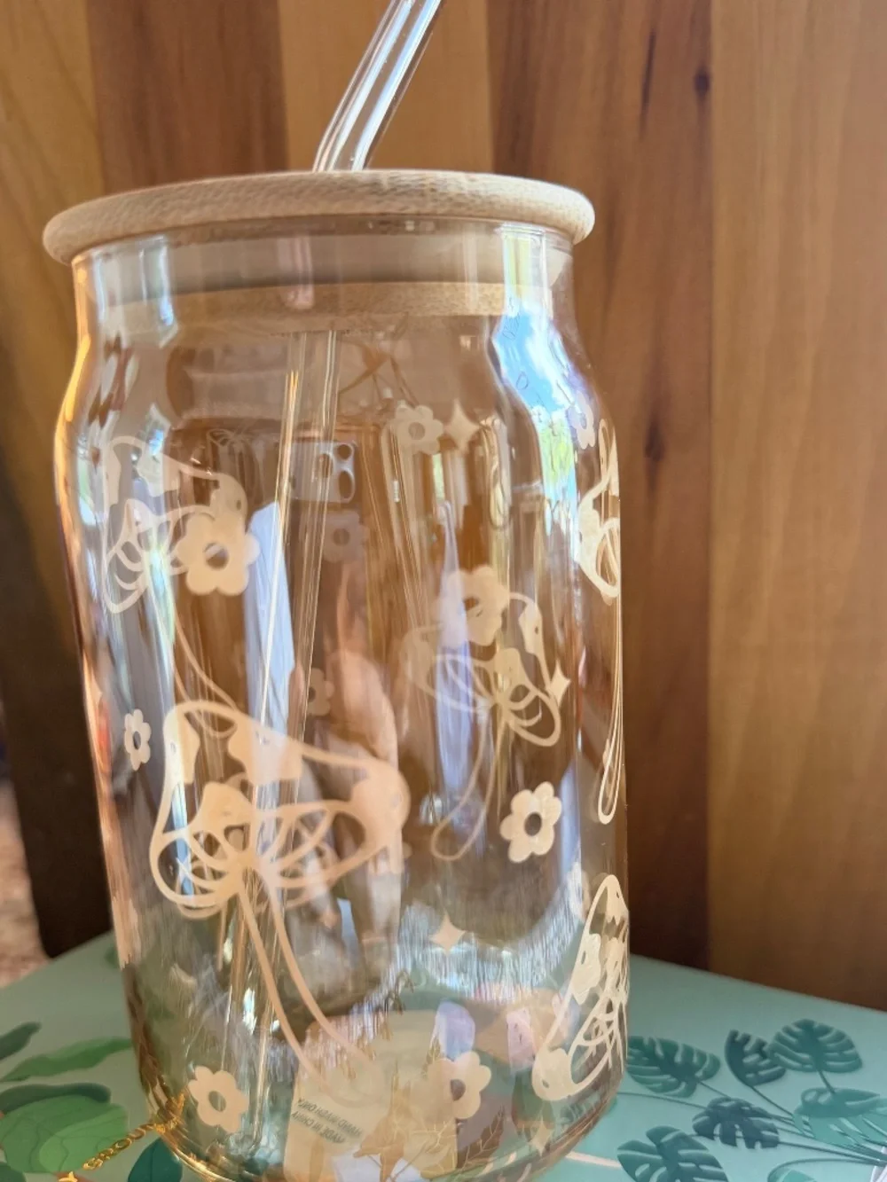 Glass & Bamboo Beverage Container